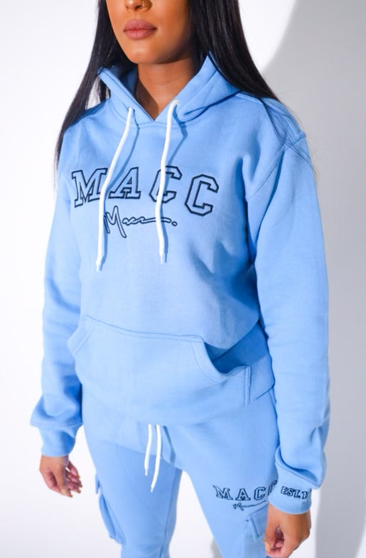 Blue college hoodie hotsell