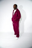 Oversized Burgundy Zip Up