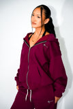 Oversized Burgundy Zip Up