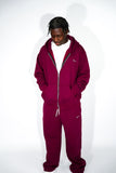 Oversized Burgundy Zip Up