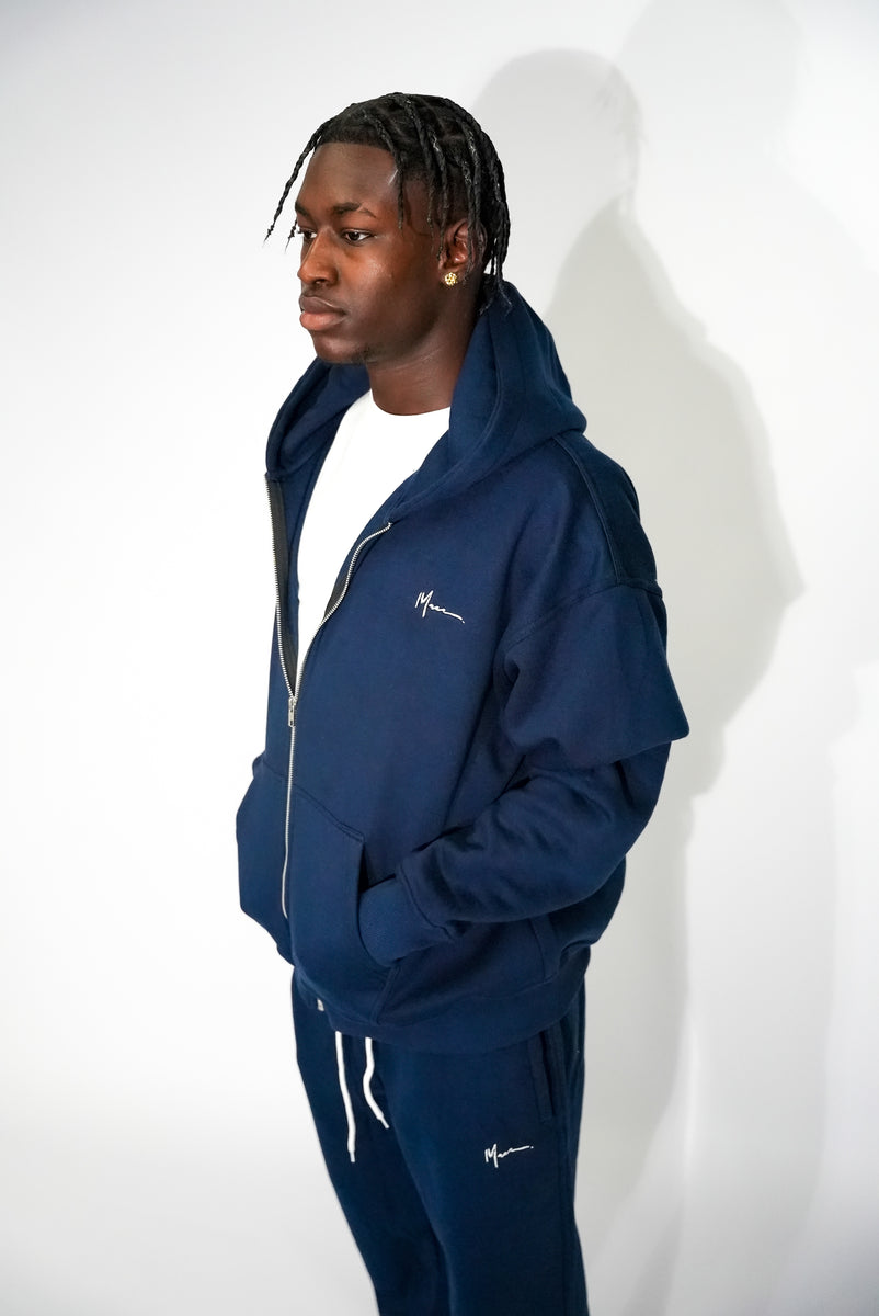 Oversized Navy Zip Up – ShopMacc