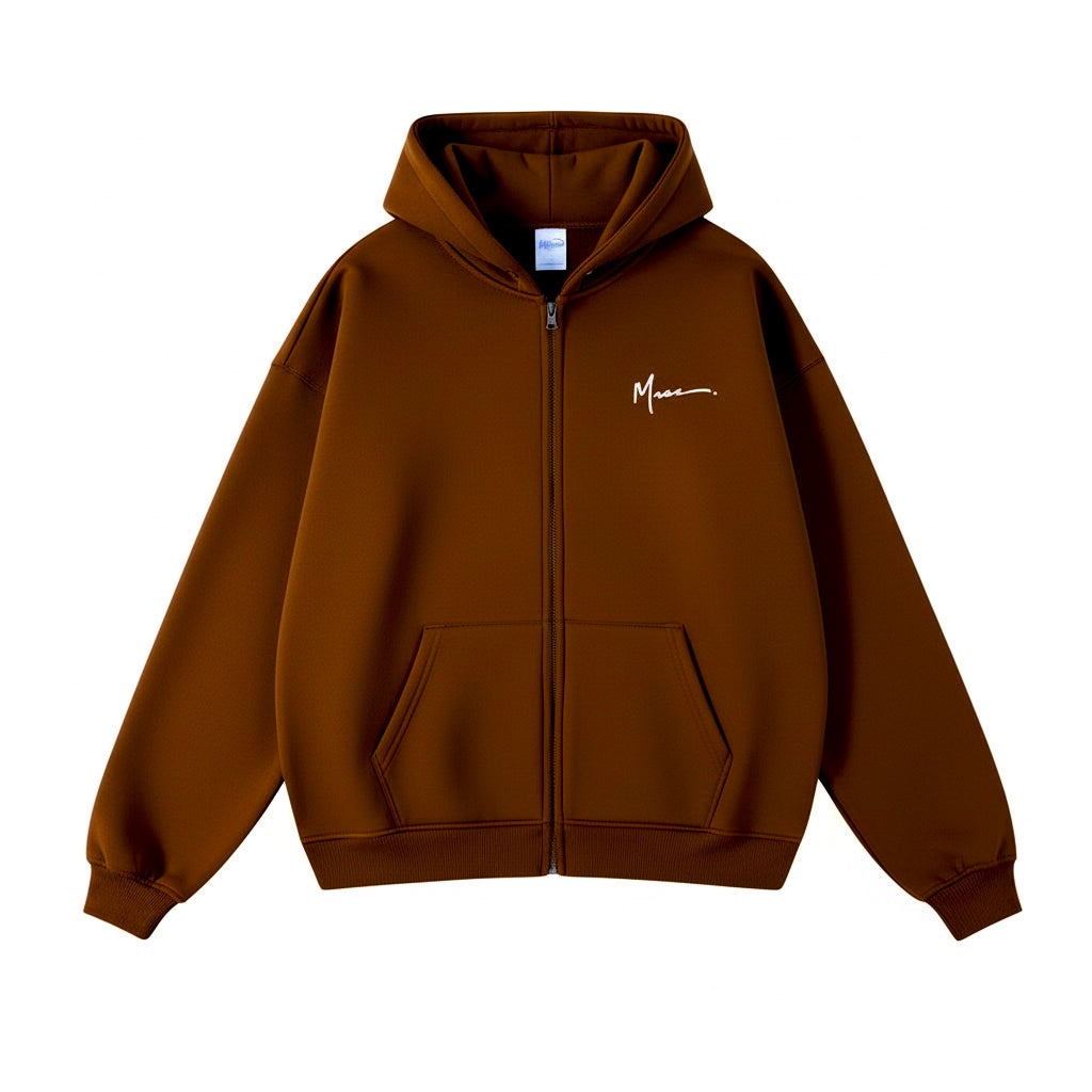 Oversized Brown Zip Up – ShopMacc
