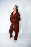 Oversized Brown Zip Up