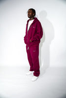 Oversized Burgundy Zip Up
