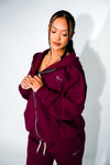 Oversized Burgundy Zip Up