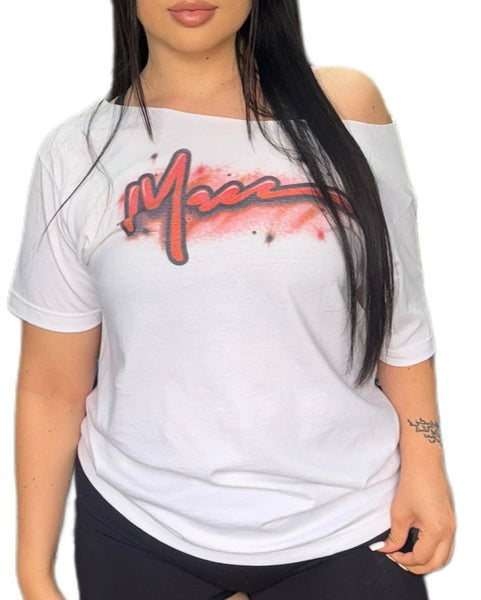 Off The Shoulder Red Graffiti