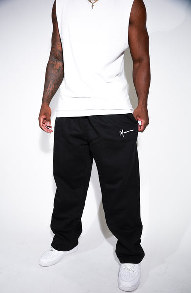 Black Straight Leg Sweats
