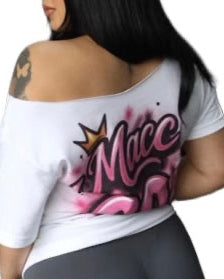 Off The Shoulder Pink Graffiti