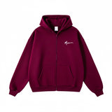 Oversized Burgundy Zip Up
