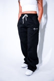 Black Straight Leg Sweats